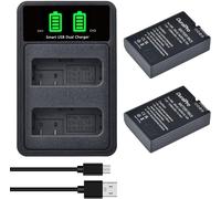 2Packs 1200mAh EN-EL14 EL14A Battery + LED Dual Charger for Nikon EN-EL14 EN-EL14a Nikon P7800 7700 7100 7000 D5600 D5500 D5300 D5200 D5100 3000 Series D3400 D3300 D3200 D3100 DLSR and More