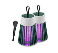 (2packs,Green)Foldable Electric Mosquito Killer Fly Swatter Trap USB Rechargeable Mosquito Racket Insect Killer with UV Light Bug Zapper