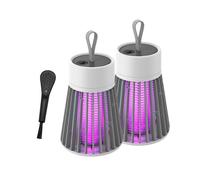 (2packs,Grey)Foldable Electric Mosquito Killer Fly Swatter Trap USB Rechargeable Mosquito Racket Insect Killer with UV Light Bug Zapper