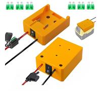 2Packs Power Wheel adaptateurs pour Dewalt 20V/60V Batteries bornes de câble connecteurs DC et Chargeur USB Prises de Courant DC pour Voitures DC Robots DC camions DIY (A)