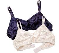 2packs Ultra-Minces 100% Mulberry Silk sous-vêtements pour Femmes Bralette Soft Triangle à Double Face.
