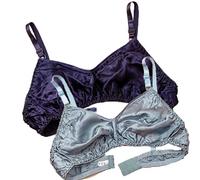 2packs Ultra-Minces 100% Mulberry Silk sous-vêtements pour Femmes Bralette Soft Triangle à Double Face.