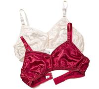 2packs Ultra-Minces 100% Mulberry Silk sous-vêtements pour Femmes Bralette Soft Triangle Bralette Soft Cup Daily