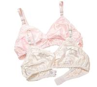 2packs Ultra-Minces 100% Mulberry Silk sous-vêtements pour Femmes Bralette Soft Triangle Bralette Soft Cup Daily