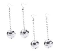 2Paires Boucles Oreilles Disco Boules Uniques Élégantes pour Accessoires de Fête et Déguisement Design et Antioxydant Parfaites pour Toutes Occasions