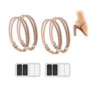 2paires De Sangles élastiques Pour Chaussures à Talons Hauts, Sangles De Cheville Détachables Avec Double Rangée De Strass, Fixation Des Chaussures Pour éviter Qu'elles Ne Tombent (Rose Gold)