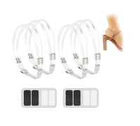 2paires De Sangles élastiques Pour Chaussures à Talons Hauts, Sangles De Cheville Détachables Avec Double Rangée De Strass, Fixation Des Chaussures Pour éviter Qu'elles Ne Tombent (Transparent)