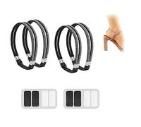 2paires De Sangles élastiques Pour Chaussures à Talons Hauts, Sangles De Cheville Détachables Avec Double Rangée De Strass, Fixation Des Chaussures Pour éviter Qu'elles Ne Tombent (Black White)