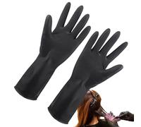2paires Gants De Teinture De Cheveux, Gants Jetables Coiffure, Gants En Latex Cuisine, Gants Noir Jetable Non Poudrés & Sans Latex, Gants En Latex Noir Gants De Coloration Des Cheveux Accessoires