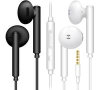 [2Paires, Noir + Blanc] Wh6 Écouteurs Auriculaires Stéréo Filaires Avec Contrôle Du Volume Et Micro Pour Smartphones Téléphones Computer Laptop Portables Ordinateurs[BLU5270621]