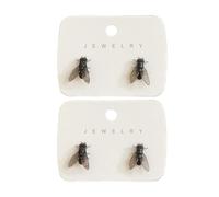 2PAIRS Realistic Fly Earrings,Simulation Mini Personalized Black Fly Earring,Boucles d'oreilles de mouche réalistes,simulation mini personnalisée boucle d'oreille de mouche noire Pour Femmes (Noir)