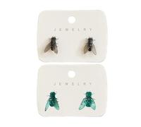 2PAIRS Realistic Fly Earrings,Simulation Mini Personalized Black Fly Earring,Boucles d'oreilles de mouche réalistes,simulation mini personnalisée boucle d'oreille de mouche noire Pour Femmes (Mix)