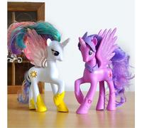 2pc 14cm My Little Pony Anime Action Figure PVC Mini Cheval Princesse Kawaii Arc-en-ciel Licorne Pony Fluttershy Sparkle Rarit Modèle Jouet