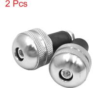 2pc 17mm Dia guidon moto aluminium Argent Embout