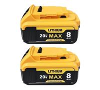 2pc 20V 8.0Ah Rechargeable Lithium Battery Replacement Compatible avec Dewalt DCB200 DCB206 Power Tool Accessories