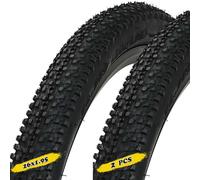 2PC 26x1.95 Pneu Vélo avec Structure Épaisse 26-1.95 Motif Tout-Terrain et 26 1.95 Caoutchouc Haute Densité Résistant aux Piqures pour Vélos MTB et Urbains