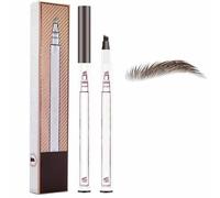 2pc 3D Magic Eyebrow Tattoo Pencil,Eyebrow Pencil with 4 Fork Tips,Long Lasting Waterproof Fork Tip Brow Pen,3D Microblading Brow Pen,Natural Makeup for Beginners (01)
