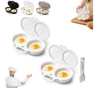 2PC/3PC Cuiseur Oeufs Micro Ondes, Avec Couvercle Et Poignée Cuiseur Oeuf Micro Ondes Cuisson Rapide Sans Huile Des Ustensiles De Cuisine Pratiques,A