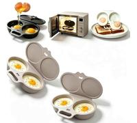 2PC/3PC Pocheuses à Œufs Micro-Ondes, Avec Couvercle Et Poignée Cuiseur Oeuf PP de Qualité Alimentaire,Antiadhésif Des Ustensiles De Cuisine Pratiques,C