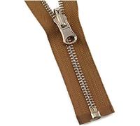 2Pc 60/150cm 5# Metal Rotary Slider Open End Zipper for Down Jacket Double Side Zip Head DIY Garment Couture Red,100cm (Color : Wit, Size : 150cm(Bruin,90cm)