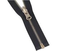 2Pc 60/150cm 5# Metal Rotary Slider Open End Zipper for Down Jacket Double Side Zip Head DIY Garment Couture Red,100cm (Color : Wit, Size : 150cm(Black,60cm)