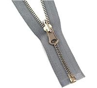 2Pc 60/150cm 5# Metal Rotary Slider Open End Zipper for Down Jacket Double Side Zip Head DIY Garment Couture Red,100cm (Color : Wit, Size : 150cm(Gris,60cm)