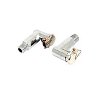 2pc 8mm Male Thread L Type Metal Spring Cap Oil Grease Cup Silver Tone