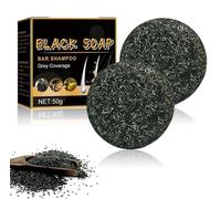 2PC Anti Gray Bar Homme,Soap Cover Pour Cheveux Gris,Savon Reverse Grey Hair,Cheveux Gris Shampoing Solide,Pour Cheveux Anti Blanc,Barre De Shampooing Assombrissant Les Cheveux,Solid Shampoo Bar