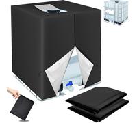 2pc Bache Pour Cuve 1000l,Bache Cuve 1000l Anti Uv,Cuve Ibc Avec Fermeture éClair,Protection Cuve 1000l Couverture Container RéServoir Ibc Applicable à Taille116 X 100 X 120 Cm De Housse Cuve