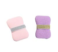 2pc Bath Sponge, Soap Dispenser, Must-Have Shower Sponge for Adults Travel & Camping (Grape purple + cherry blossom pink)