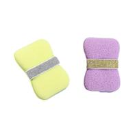 2pc Bath Sponge, Soap Dispenser, Must-Have Shower Sponge for Adults Travel & Camping (Grape purple + mango green)