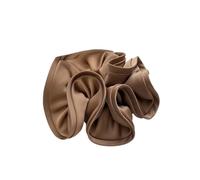 2pc Big Hair Tie Ribbon Scrunchies Satin Elastic Band Bow Women Simple Temperament Ponytail Accessories(Khaki)