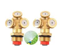 2Pc Buse Brumisation PulvéRisation en Laiton,Buse PulvéRisation Brumisation | 3 Trous Buse PulvéRisateur,Buse PulvéRisateur Trous,pour Pelouse,Arrosage Jardinage,D'Irrigation Agriculture