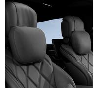 2Pc Car Headrest Coussin-Coussin de cou de voiture en cuir PU en mousse de mémoire, appuie-tête de voiture ergonomique pour le soutien à la tête et au cou, soulagement pendant la conduite et le repos