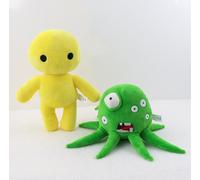 2pc Cartoon Jeu Wobbly Life Peluche, 18-30cm Peluche Figure Mignon Monstre Vert Animaux Doux Peluche
