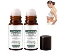 2PC Collagen Lifting Body Oil, Collagen Huile Anti Cellulite, Roll on Huile Pour le Corps, Firming & Moisturizing Body Oil for Neck, Chest, Arms & Thighs, Collagen Oil for Skin Tightening for Women