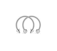 2PC cône Pointe Fer à Cheval Circulaire Septum Nez Anneau Acier Inoxydable Mamelon lèvre Oreille Cerceau Nez Septum sourcil Piercing Bijoux de Corps Practical Design