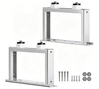 2PC Console au Sol Climatiseur Rack Poids, en Acier Inoxydable, Réglable, a Fixer au Sol, Support Climatiseur Exterieur, pour Climatiseur Split et Système de Chauffage Climatisation(54x30cm)