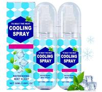 2PC Cooling Mist Spray for Hot Weather,50ml Spray Rafraichissant Visage,Natural Mint Scent,Instant Cooling Relief for Face and Body, Fraîcheur Longue Durée,Portable for Outdoor Sports,Gym & Travel