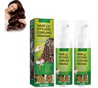 2PC Creme Coiffante Femme Pour Cheveux,Curl Hair Defining Cream,Mousse Volume Pour Cheveux Bouclés Curl Boost Defining Cream,Produits De Coiffage Des Boucles,Pour Cheveux Bouclés Sûrs Et Doux (A)