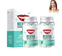 2PC Dentifrice À Croquer, Les Solides, Dentifrice Format Voyage, Nettoyez Vos Dents En Profondeur, Éliminez Vos Taches Et Améliorez Votre Haleine