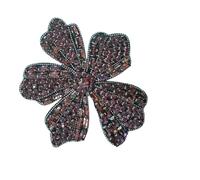 2pc Diamond Self-adhesive Beads Flowers Full Of Cloth Stickers Dress Bags Clothes Clothing Accessories(Purple large)