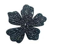2pc Diamond Self-adhesive Beads Flowers Full Of Cloth Stickers Dress Bags Clothes Clothing Accessories(Black Large)
