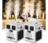 2PC Erreyht Machines pyrotechniques 700W DMX Cold Spark, effet scène, bougie magique avec télécommande pour fêtes, Halloween, Noël, mariages, événements sportifs Blanc
