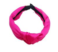 2pc Fashion Top Knot Satin Headbands Wide Fabric Makeup Hairbands For Women Girls Ladies Washing Hair Hoops Bezel Hair Accessories(Rose red)