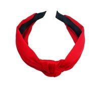 2pc Fashion Top Knot Satin Headbands Wide Fabric Makeup Hairbands For Women Girls Ladies Washing Hair Hoops Bezel Hair Accessories(Red)