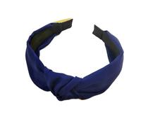 2pc Fashion Top Knot Satin Headbands Wide Fabric Makeup Hairbands For Women Girls Ladies Washing Hair Hoops Bezel Hair Accessories(Deep blue)