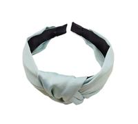 2pc Fashion Top Knot Satin Headbands Wide Fabric Makeup Hairbands For Women Girls Ladies Washing Hair Hoops Bezel Hair Accessories(Light green)