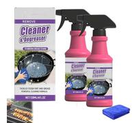 2PC Fast-Acting Heavy-Duty Grill Degreaser Spray, Bbq Grill Degreaser Cleaner Heavy Duty, Smoker Cleaner For Smoky Stains, Stubborn Grease,120ml, Nettoyant Grille Barbecue, Nettoyage Grille Barbecue