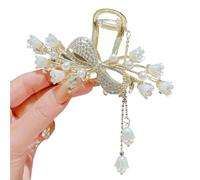 2pc Female Flower Pearls Tassel Hair Clip Back Of Head Women Temperament Korean Style Accessories Headwear(J-1 PC)